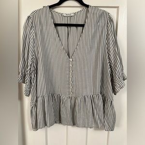 Madewell Striped Blouse Shirt Size XL